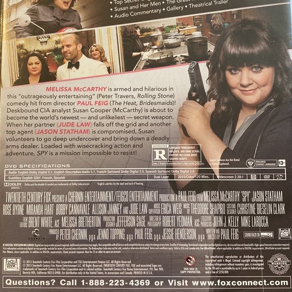 Spy DVD w/Melissa Mccarthy, Jason Statham & Jude Law - Picture 4 of 4